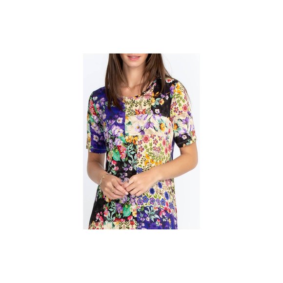 Johnny Was SKY FLOWER SWING DRESS  Size Large - Picture 2 of 11